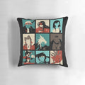 Final Fantasy VII-inspired pillow featuring iconic characters like Cloud Strife, Aeris, and Tifa
