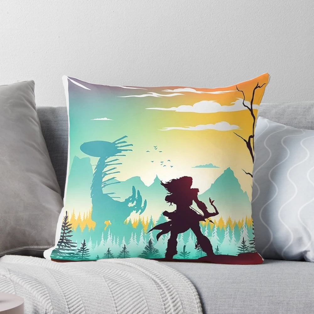 Horizon Zero Dawn Pillow featuring the character Aloy