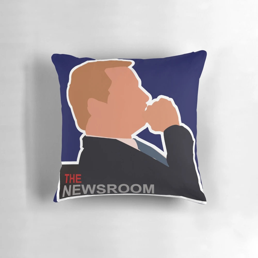 Pillow featuring the logo and imagery from the acclaimed TV series 'The Newsroom