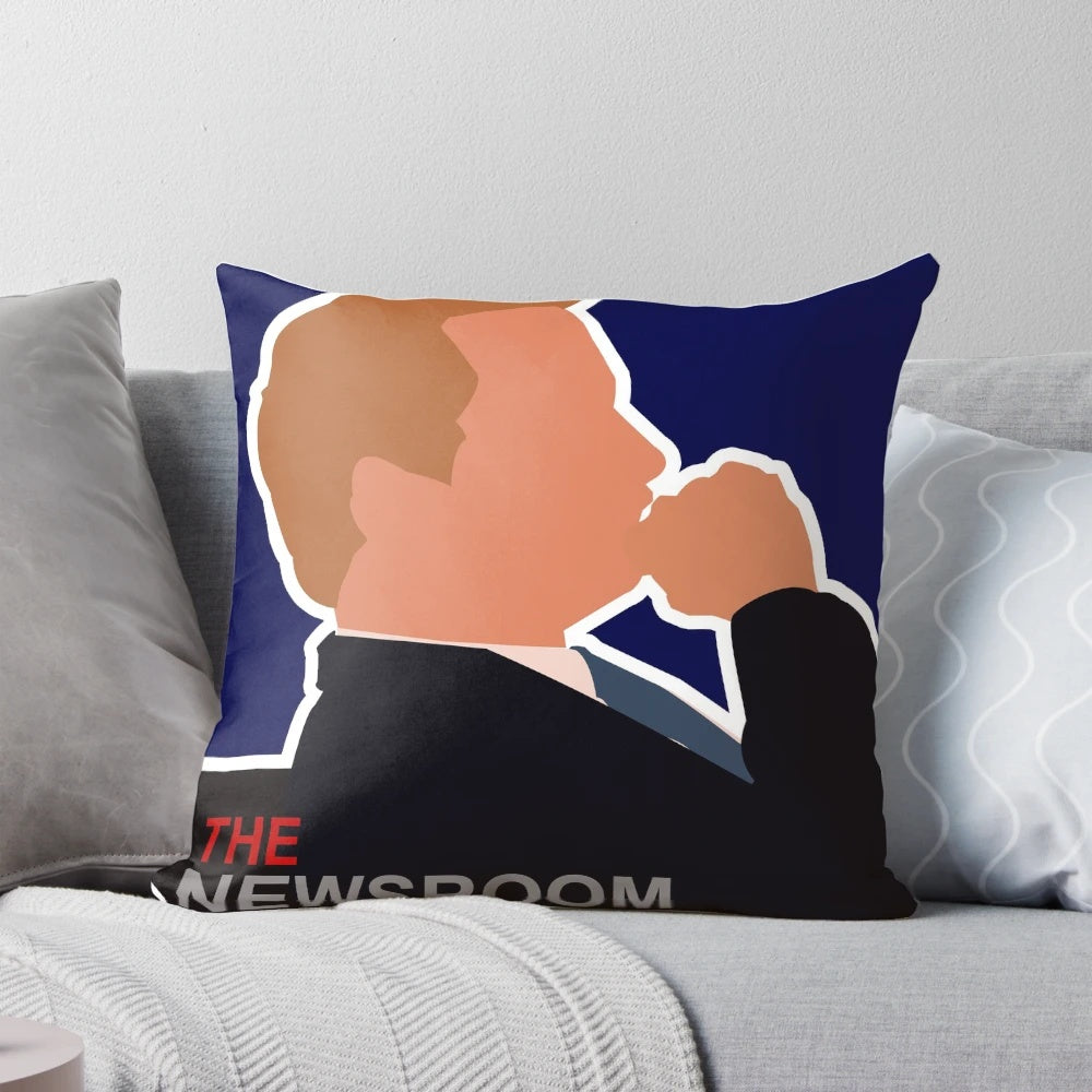 Pillow featuring the logo and imagery from the acclaimed TV series 'The Newsroom