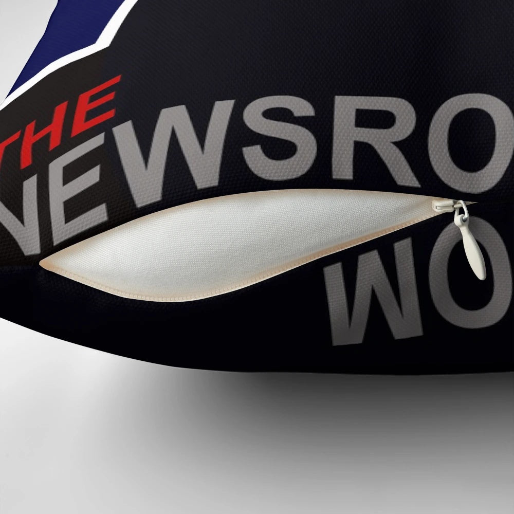 Pillow featuring the logo and imagery from the acclaimed TV series 'The Newsroom