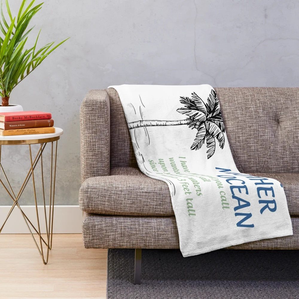 Plush blanket featuring tropical ocean and parrothead design