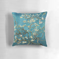 Vibrant Almond Blossom Painting Pillow Inspired by Famous Van Gogh Artwork
