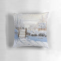Decorative throw pillow featuring the classic Impressionist painting 'The Magpie' by Claude Monet.