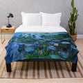 Plush blanket featuring Claude Monet's iconic water lily painting