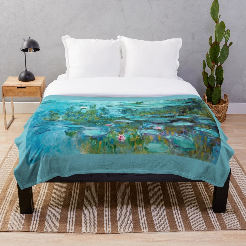 Claude Monet Water Lilies Nympheas Plush Blanket