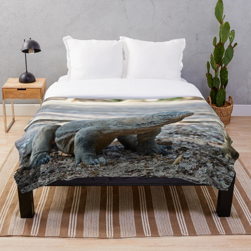 Komodo Island plush blanket featuring nature photography artwork
