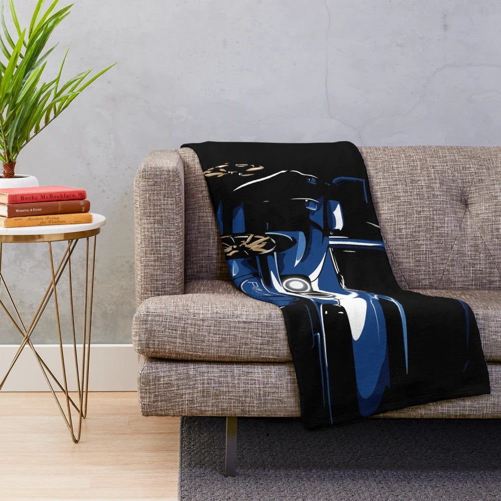 Impreza "Blob eye" silhouette style plush blanket with anime-inspired car art design