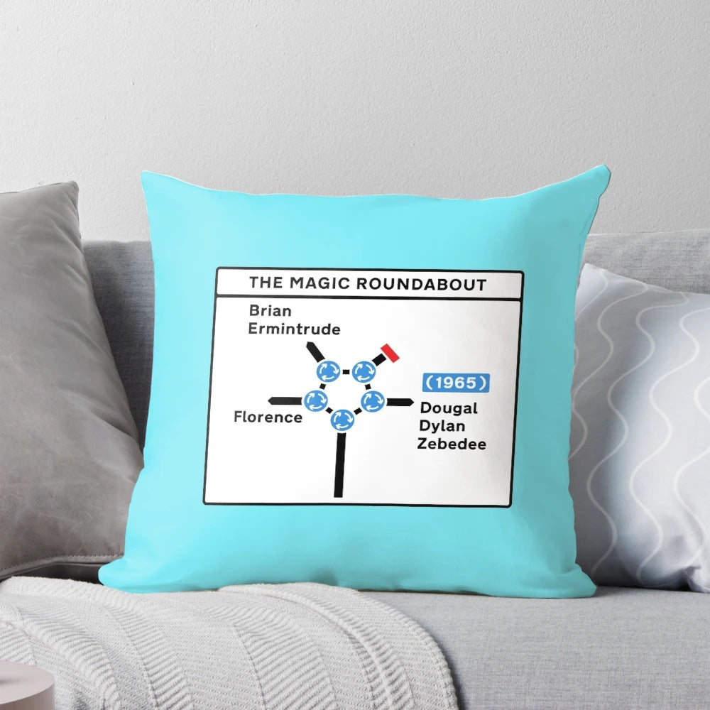 In Swindon Pillow featuring the iconic Magic Roundabout cartoon characters
