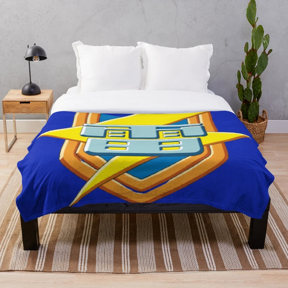 Inazuma Eleven inspired plush blanket featuring anime soccer/football elements