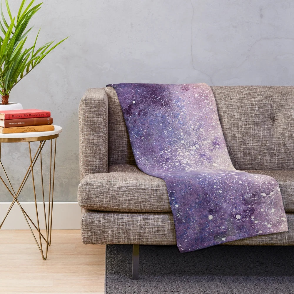 Soft, plush galaxy-themed blanket in the colors of the non-binary pride flag