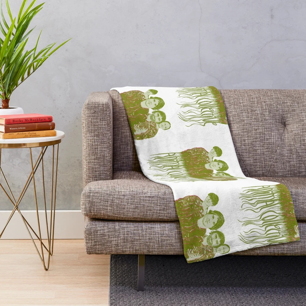 Plush blanket featuring abstract art design inspired by the indie band Animal Collective