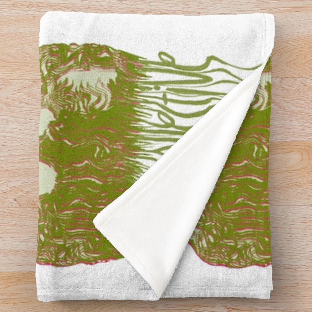 Plush blanket featuring abstract art design inspired by the indie band Animal Collective
