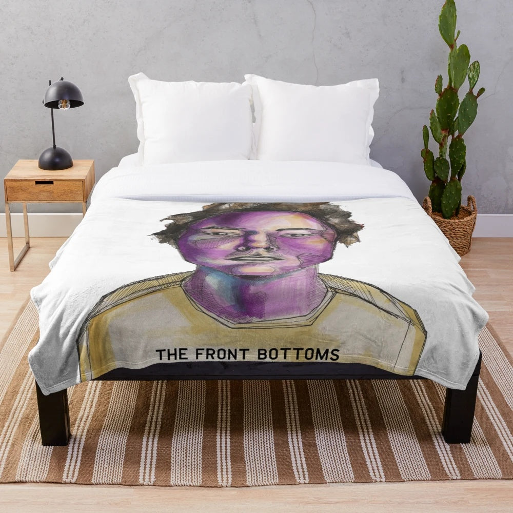 Cozy plush blanket featuring the logo and lyrics of indie music band The Front Bottoms