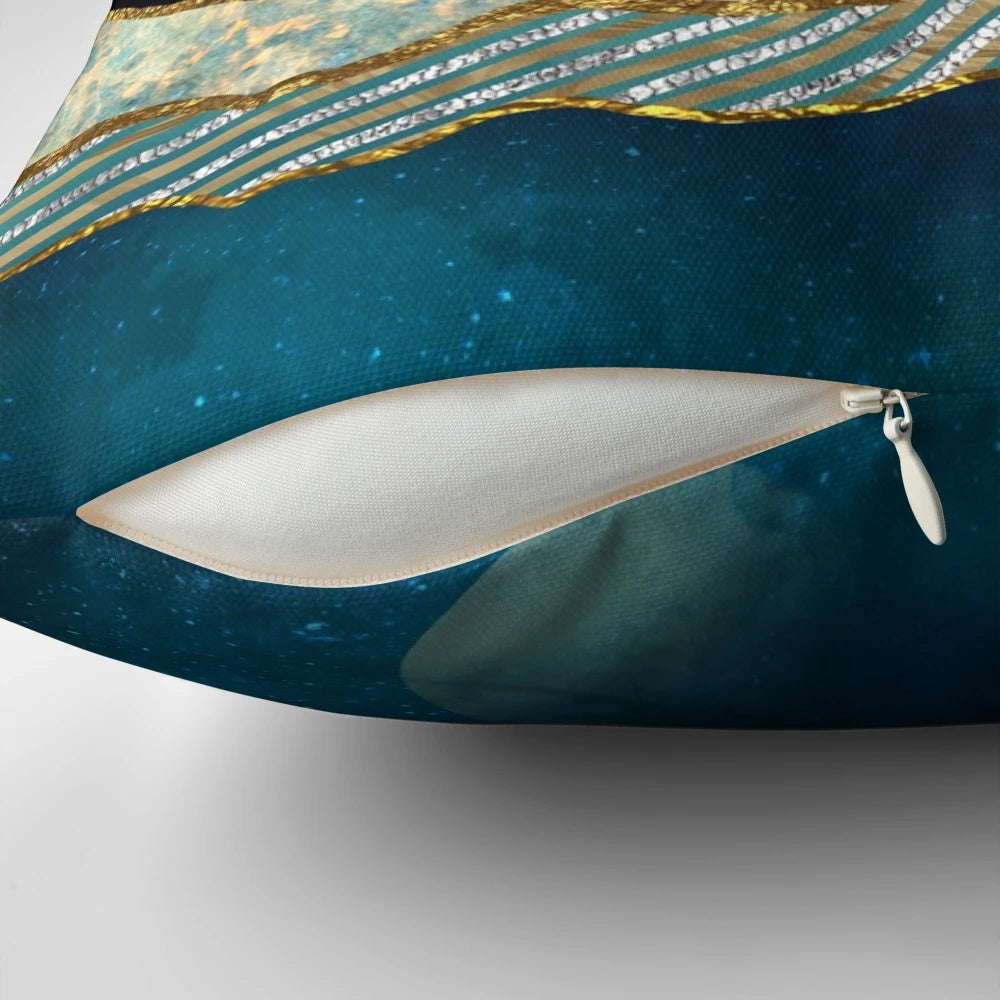 Indigo Sky Pillow - Soft, decorative pillow with abstract mountain and sky design