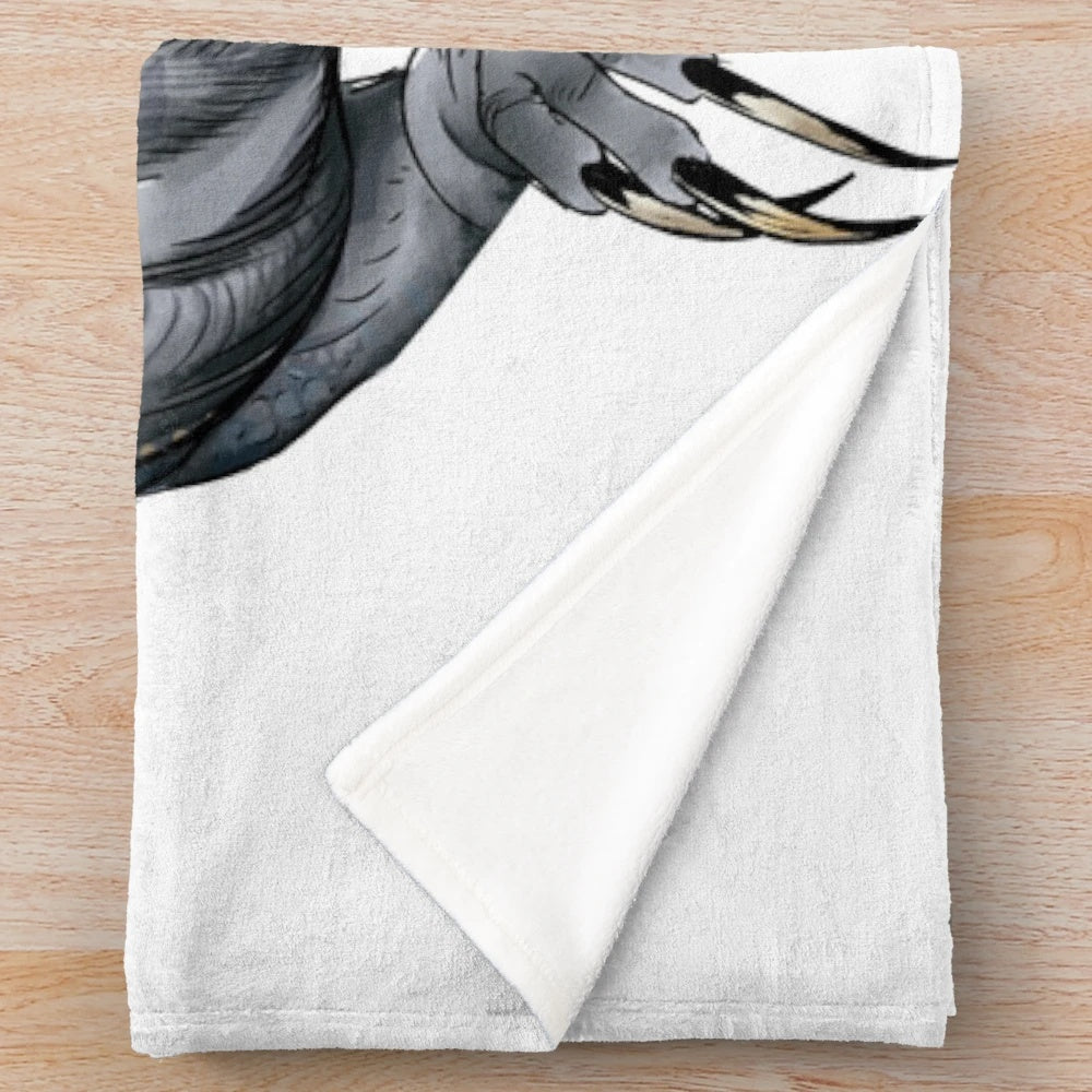 Indominus Rex-inspired plush blanket featuring the iconic dinosaur from Jurassic Park/World franchise