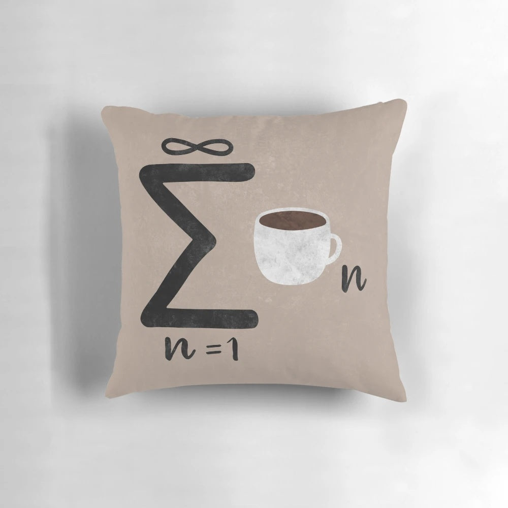 Infinite Coffee Mathematics Pillow, a cozy and captivating accessory for coffee enthusiasts and math aficionados alike.