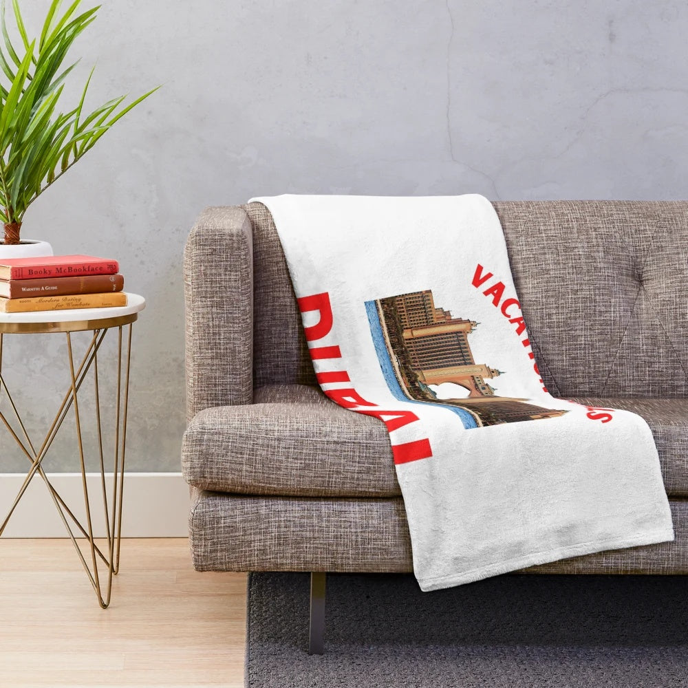 Dubai Plush Blanket for Vacation Goals