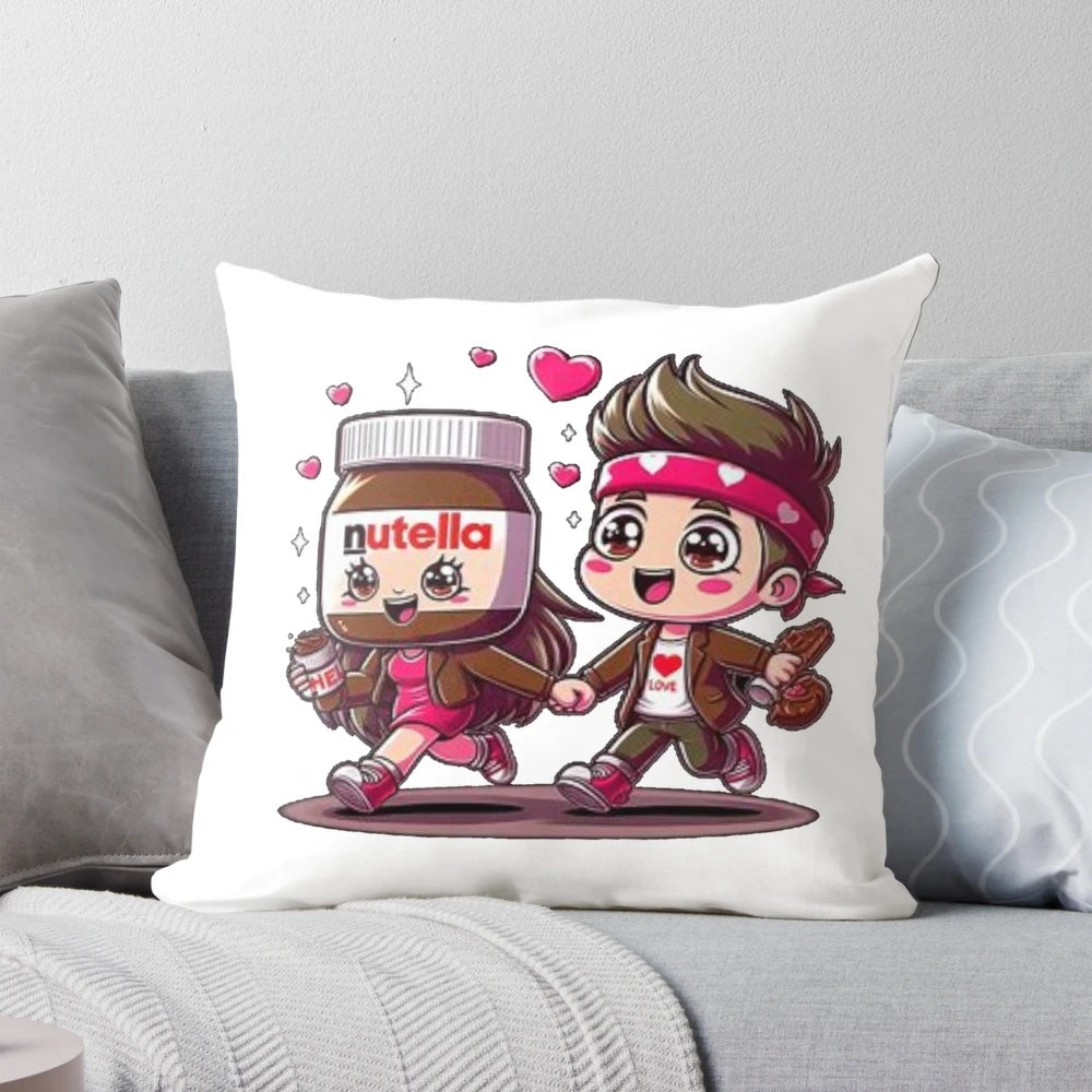 Soft, plush pillow featuring a Nutella-inspired design for a cozy, delightful addition to any home.