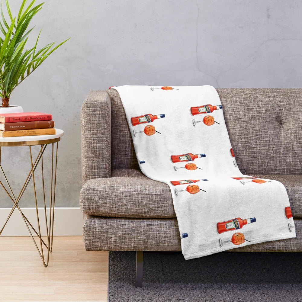 Spritz Cocktail Inspired Plush Blanket