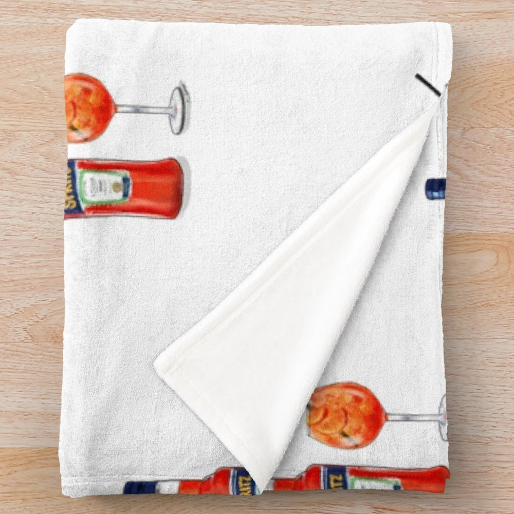 Spritz Cocktail Inspired Plush Blanket