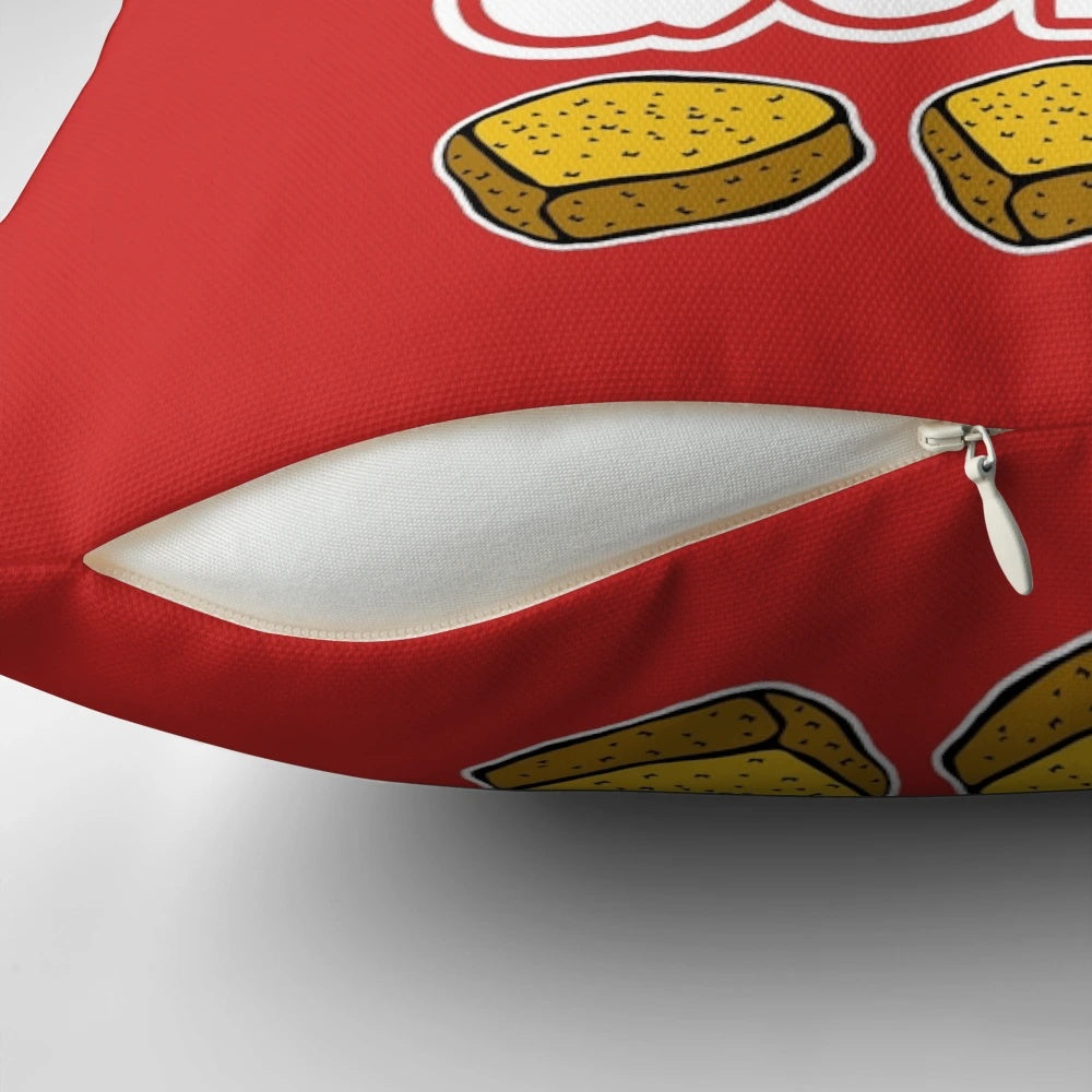 Fluffy and adorable chicken nugget-themed pillow for the ultimate chicken nugget lover