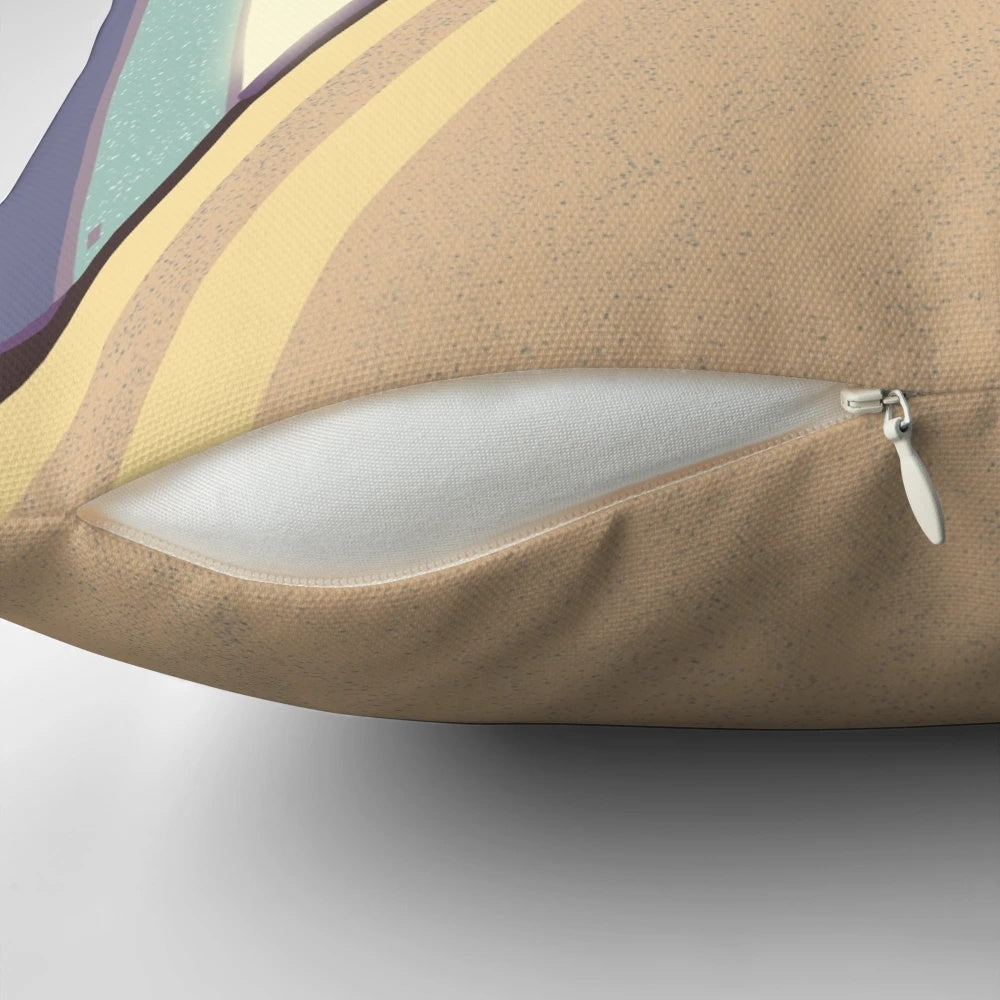 Infinity Pillow featuring a detailed night sky design with stars, planets, and city lights