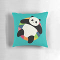 Inflatable panda-shaped pillow lounger for children's room and nursery