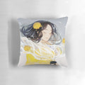 An infuse pillow with a tea leaf motif, perfect for relaxation and enjoyment of a warm cup of tea.