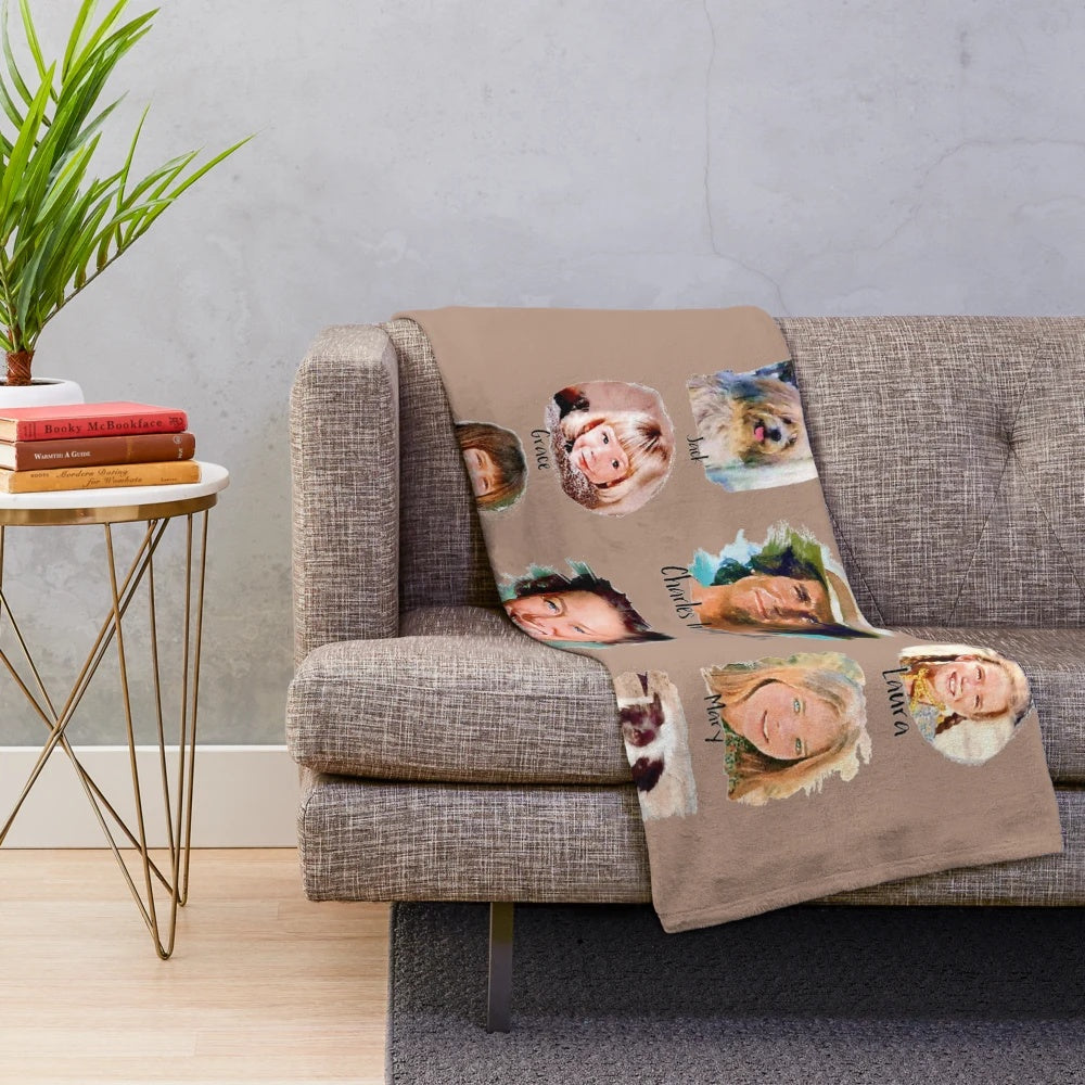 Ingalls Family inspired Little House on the Prairie plush blanket