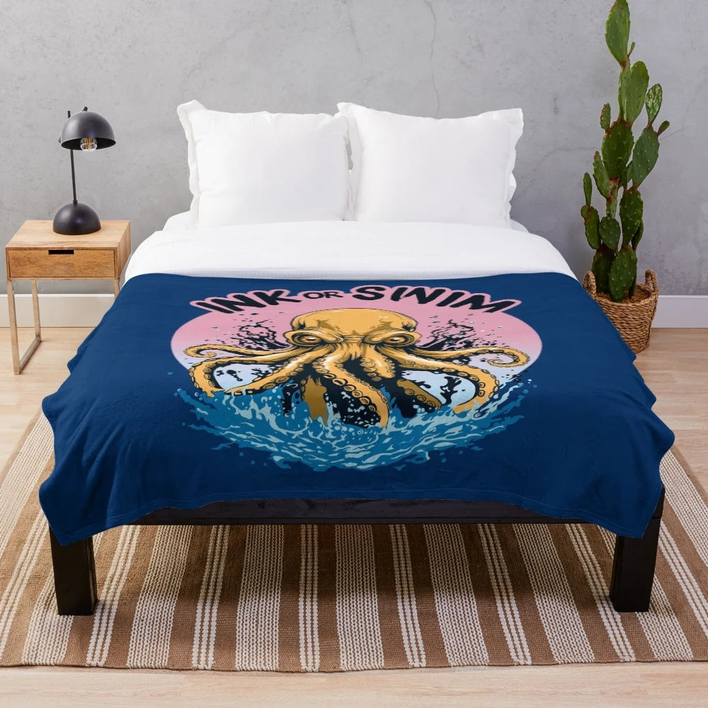 Octopus tattoo quote plush blanket