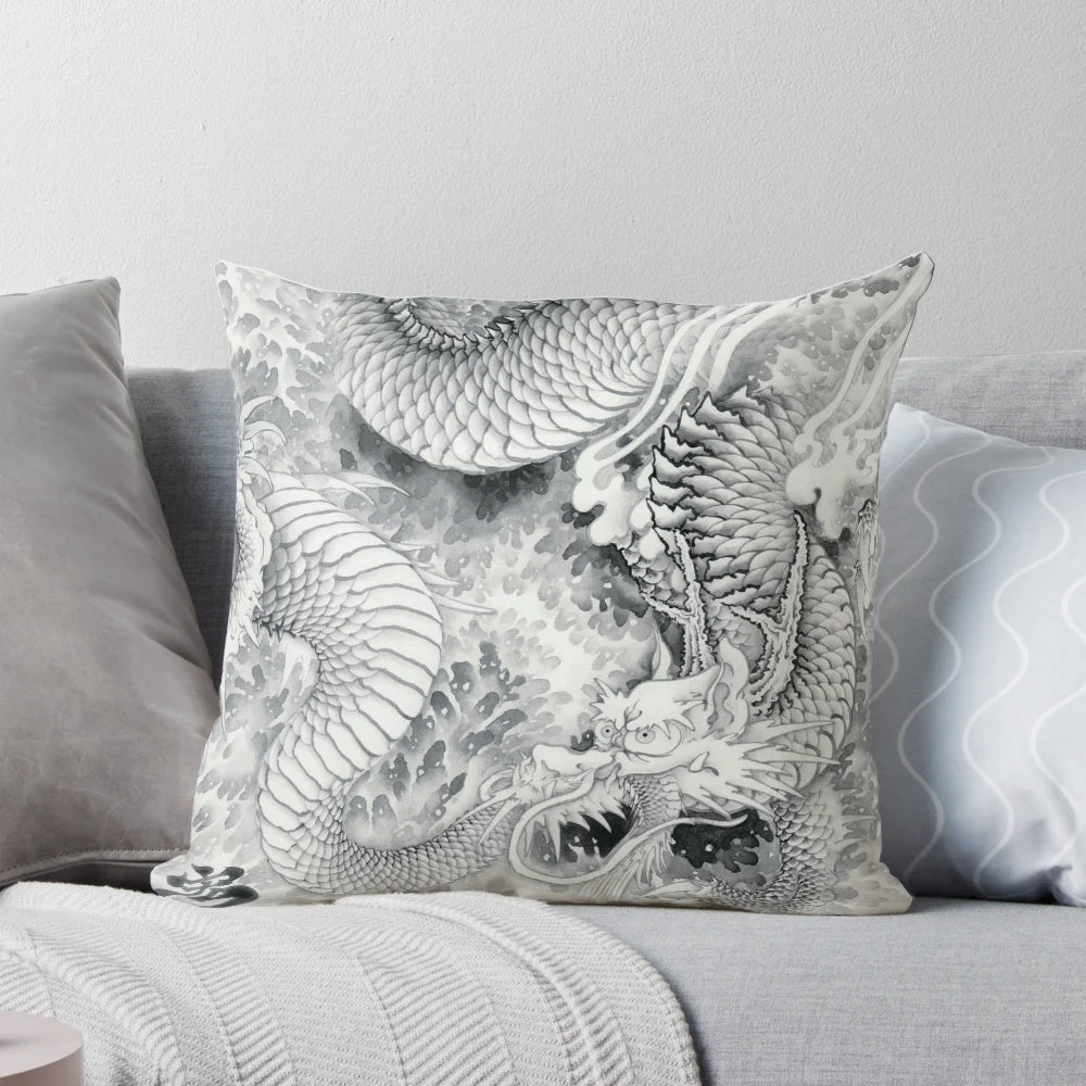 Ink painting of a dragon, a classic motif in traditional Japanese art