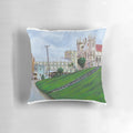Vibrant Innisfail landscape photograph printed on a high-quality pillow, featuring clouds, light, and trees.