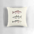 Watercolor painting of redfish, snook, and spotted seatrout, showcasing the "inshore slam" of popular coastal sport fish.