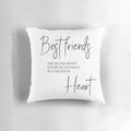 Inspirational best friend quote art pillow with the text "Best friends are never apart