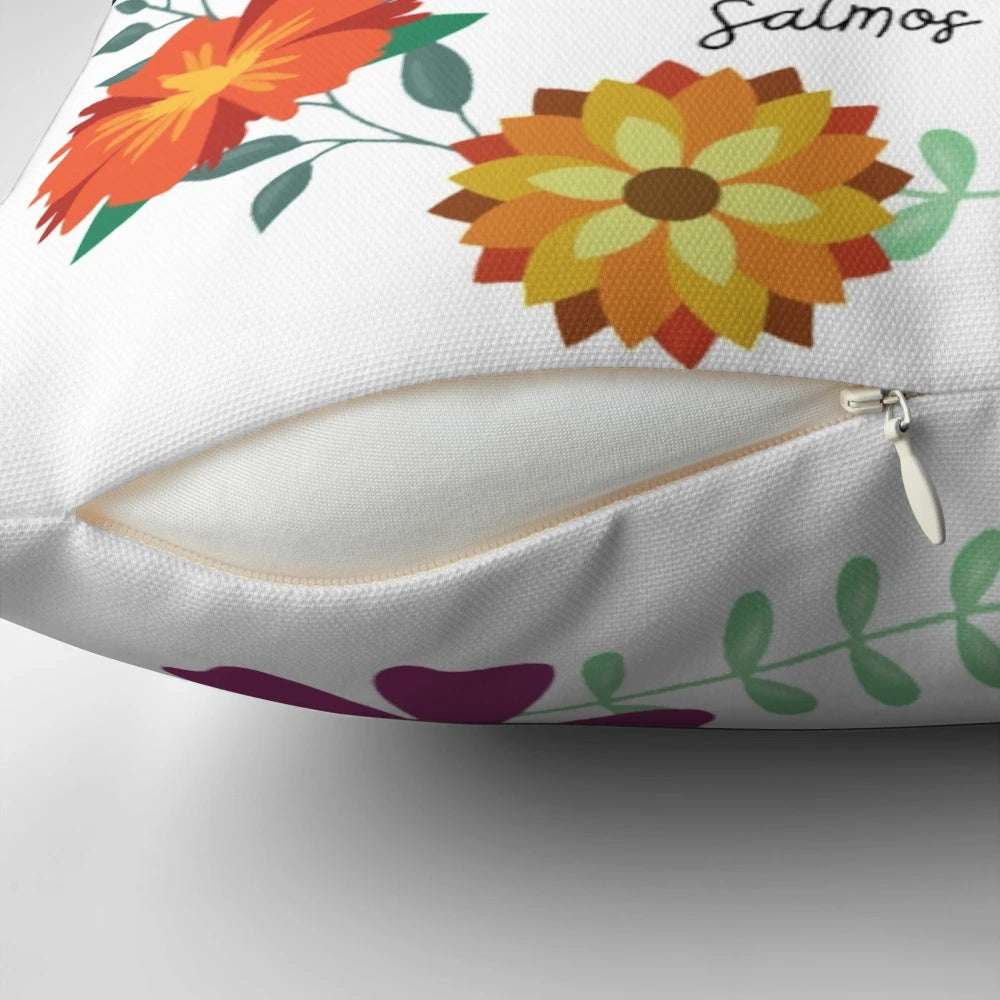 Decorative pillow featuring the Bible verse "Your word is a lamp to my feet" from Psalm 119:105