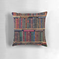 Inspirational pillow with a handwritten quote for book lovers