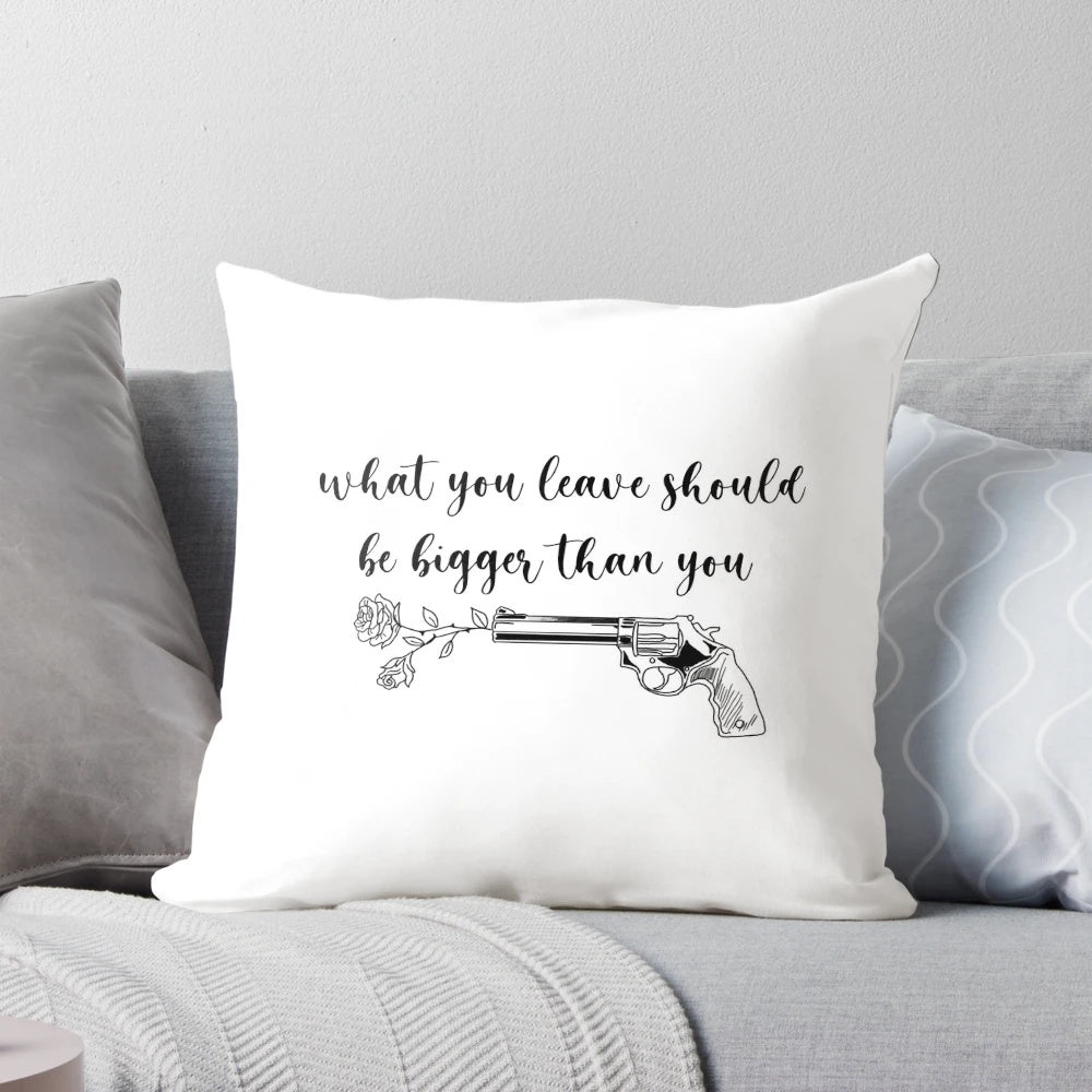 Soft, comfortable pillow featuring inspirational quotes from Cameron Boyce, promoting social awareness