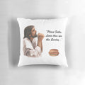 Soft, plush pillow featuring an image of Jesus with the Chick-fil-A logo
