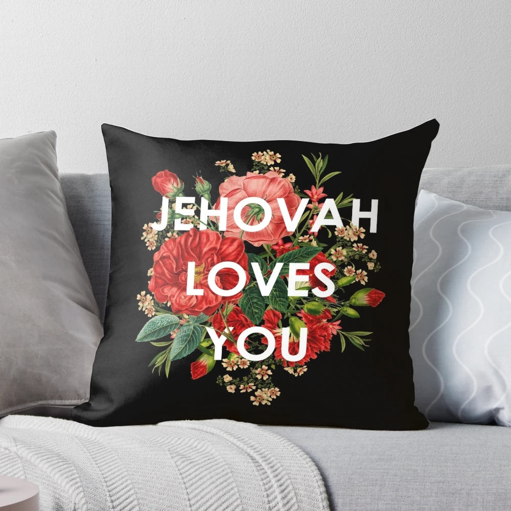Inspirational Christian pillow featuring a comforting bible verse design