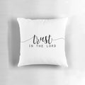 Inspirational Christian quote pillow featuring a motivational bible verse