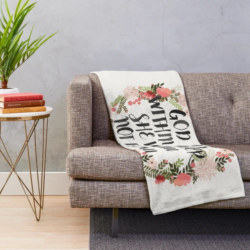 Soft and cozy plush blanket featuring a beautiful Christian quote from the Bible