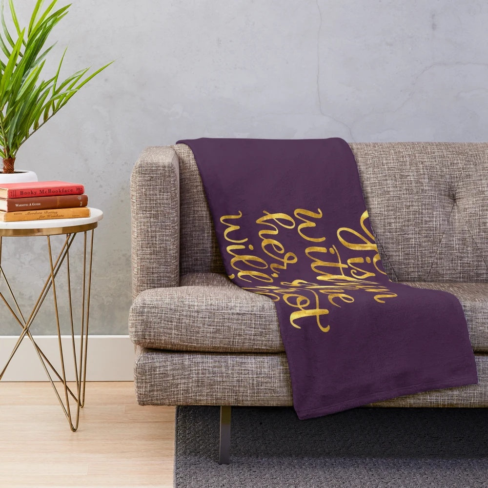 Inspirational Christian women plush blanket with "God is Within Her" design