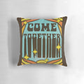 Pillow with handwritten 'Come Together' lyrics from The Beatles song