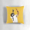 A white pillow featuring the inspirational quote "Count Your Blessings" in black text, ideal for Pittsburgh Steelers fans