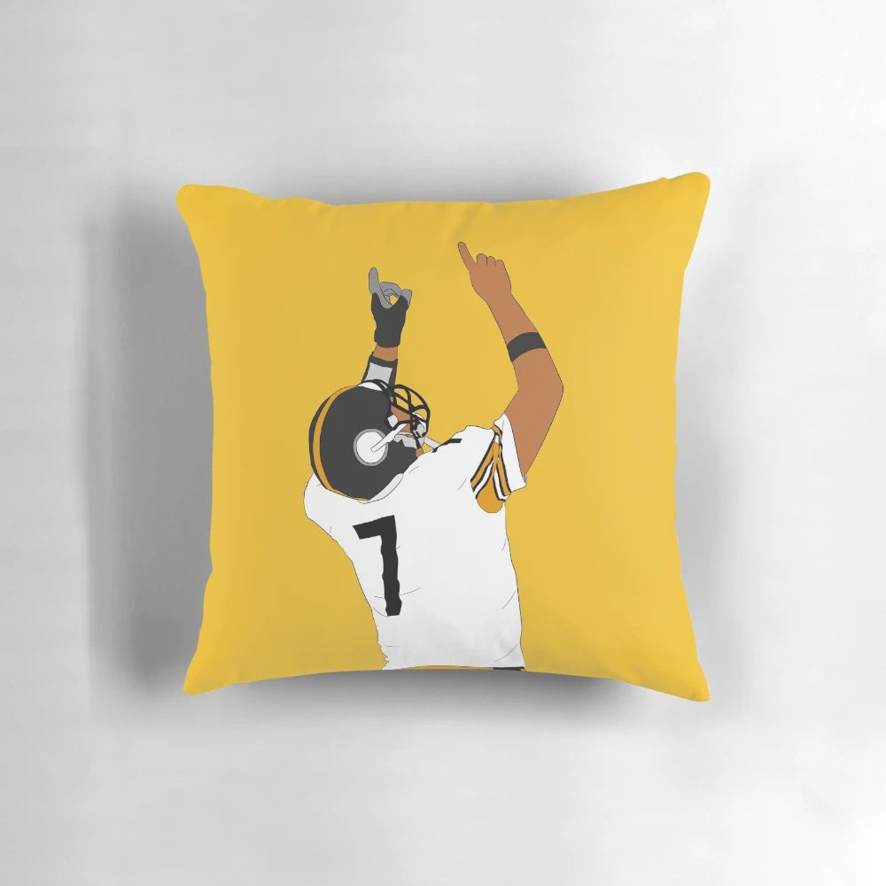 A white pillow featuring the inspirational quote "Count Your Blessings" in black text, ideal for Pittsburgh Steelers fans