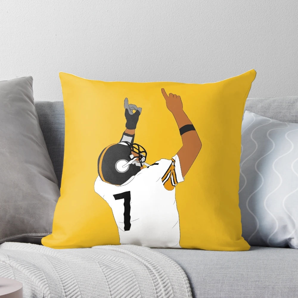 A white pillow featuring the inspirational quote "Count Your Blessings" in black text, ideal for Pittsburgh Steelers fans