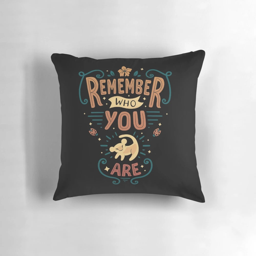 Plush "Remember Who You Are" pillow featuring characters from the Disney movie The Lion King