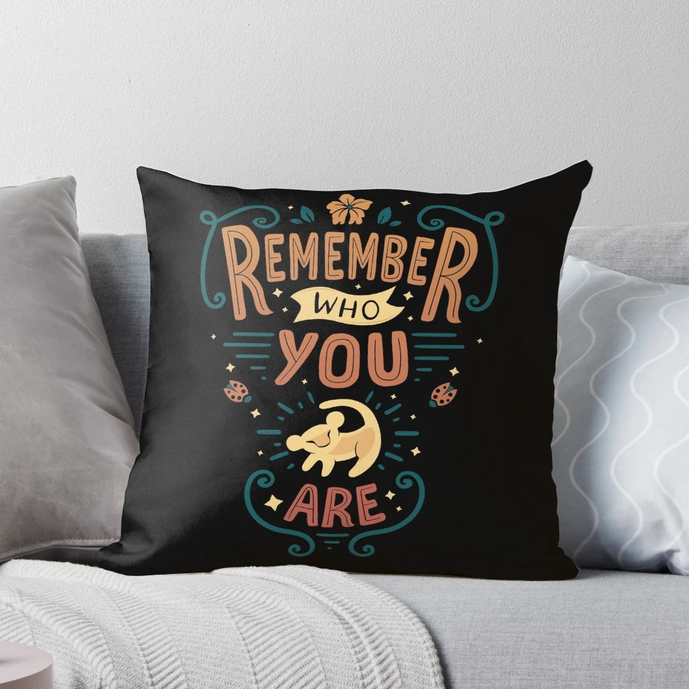 Plush "Remember Who You Are" pillow featuring characters from the Disney movie The Lion King