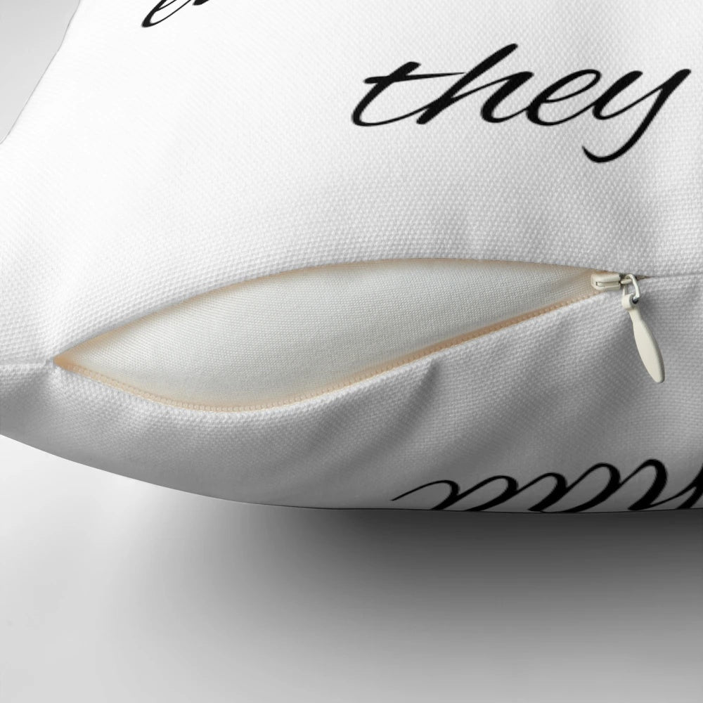Inspirational quote pillow featuring a message about friendship